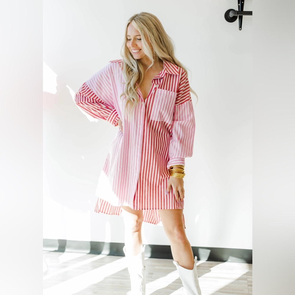 Red Stripe Tunic Dress